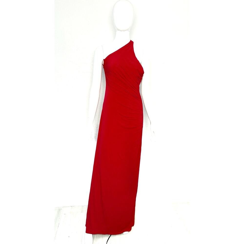 Cache Red One-Shoulder Evening Gown - image 1